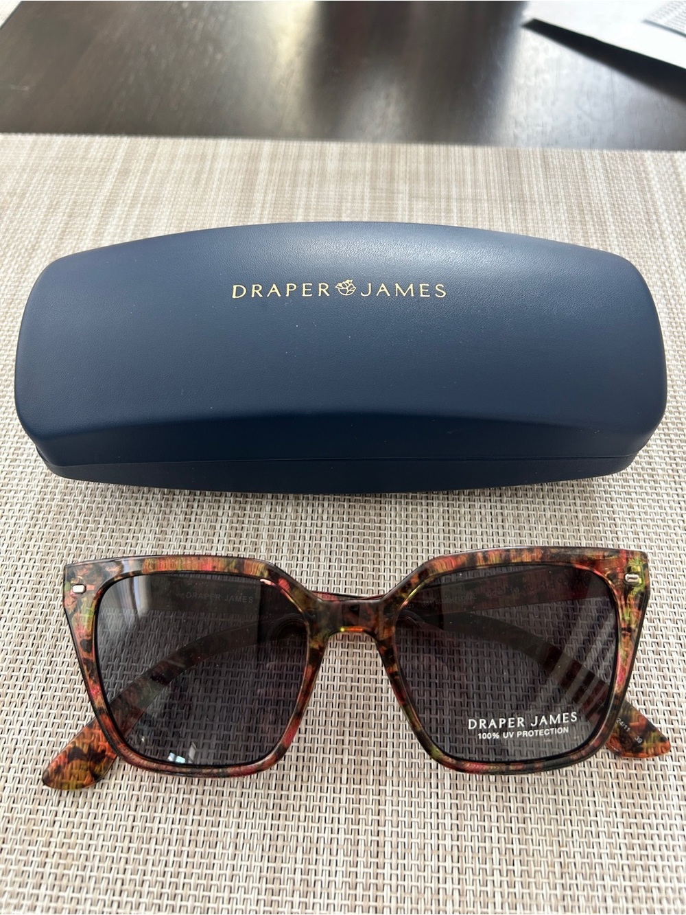 NEW Draper James 52mm Blush Floral Square Sunglasses with case - Picture 2 of 9